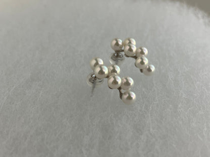 4mm Akoya Pearl Little Grapes Stud Earrings pt900 Platinum - KOKOPEARLJEWELRY - 9