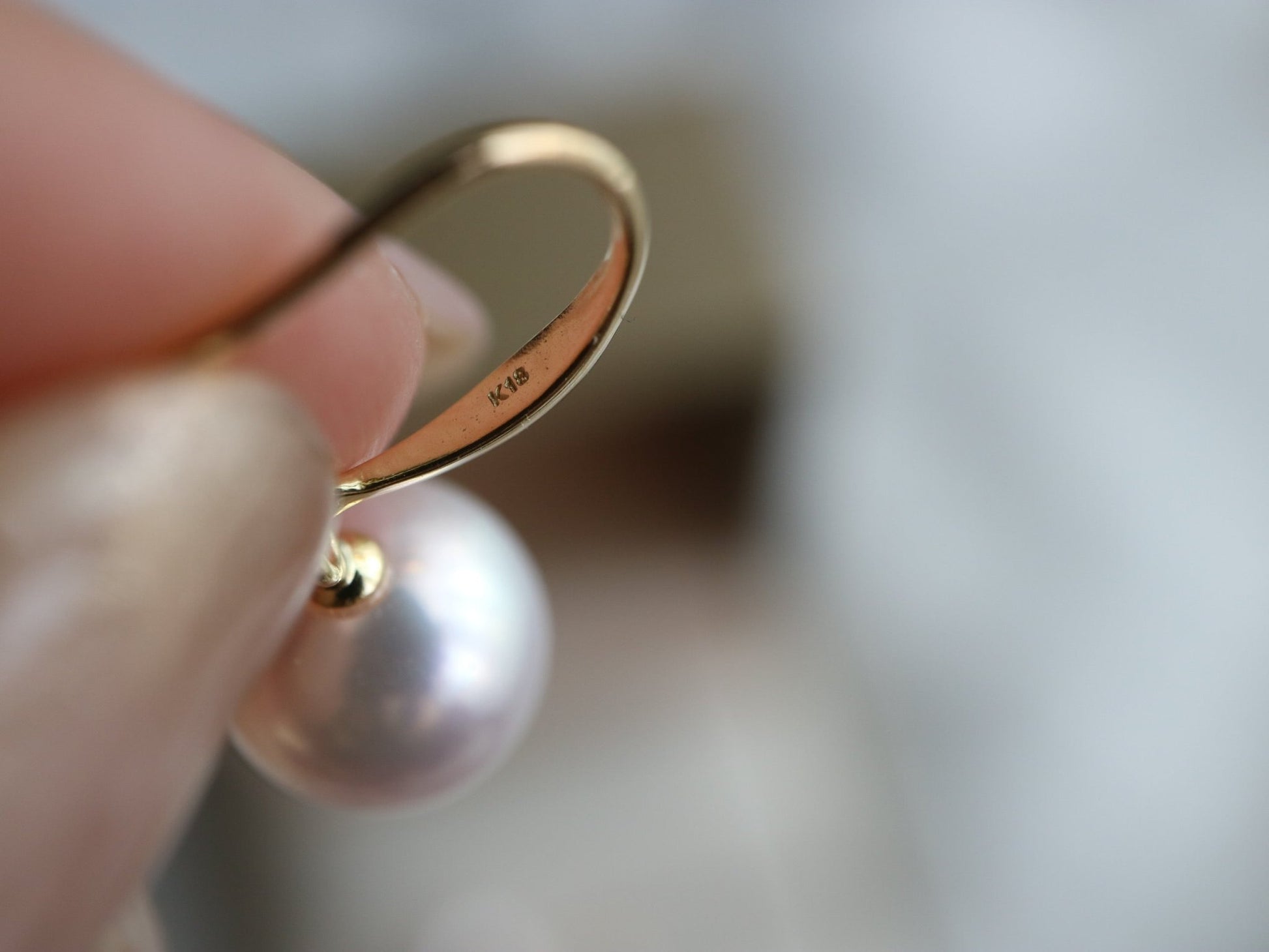 Rare Size 9mm Akoya Pearl Drop Hook Earrings 18K Gold - KOKOPEARLJEWELRY - 8