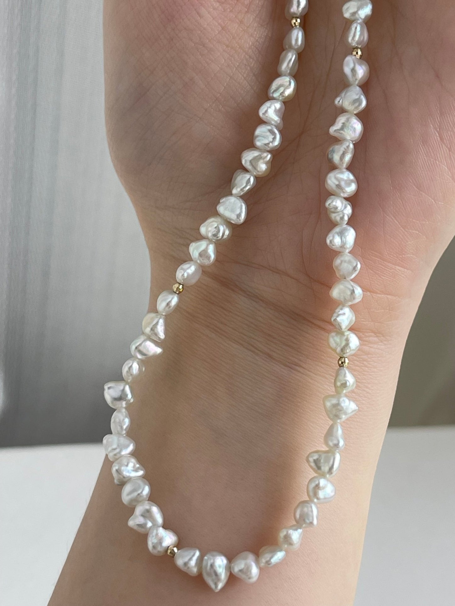 4mm Akoya Keshi Pearl Strand Necklace K18YG - KOKO PEARL JEWELRY - 7