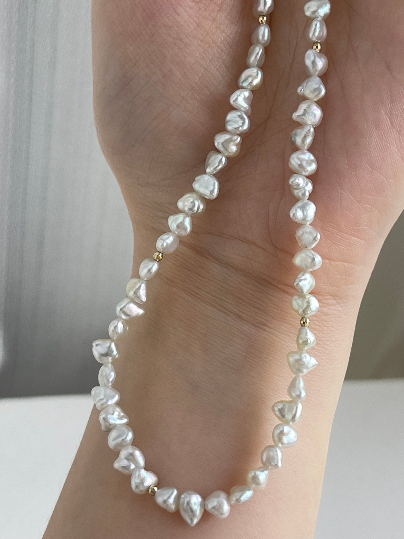 4mm Akoya Keshi Pearl Strand Necklace K18YG - KOKO PEARL JEWELRY - 7