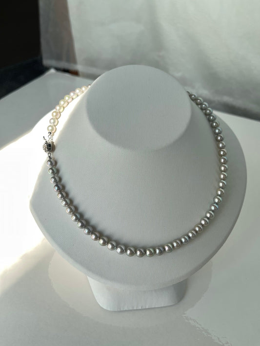 6mm Silver-Gray Akoya Pearl Strand Necklace
