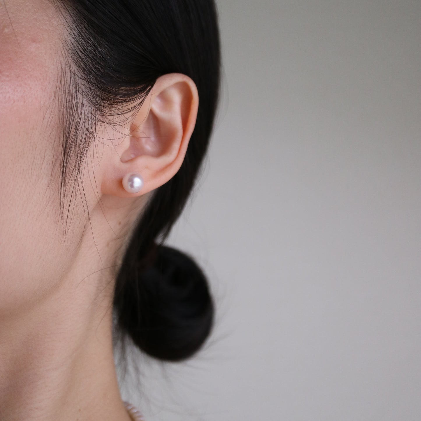 Clip Earrings Available | Sakura Pink 8.5mm Akoya Pearl Stud Earrings K18YG