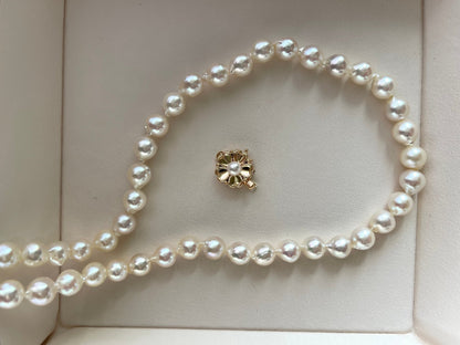 Custom Item | 8mm Natural Baroque Shaped Akoya Pearl Strand Necklace - KOKOPEARLJEWELRY - 1