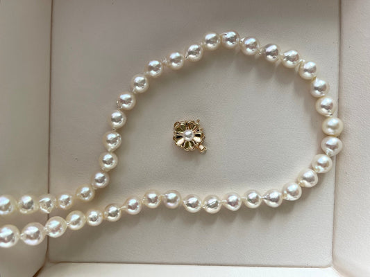 Custom Item | 8mm Natural Baroque Shaped Akoya Pearl Strand Necklace - KOKOPEARLJEWELRY - 1