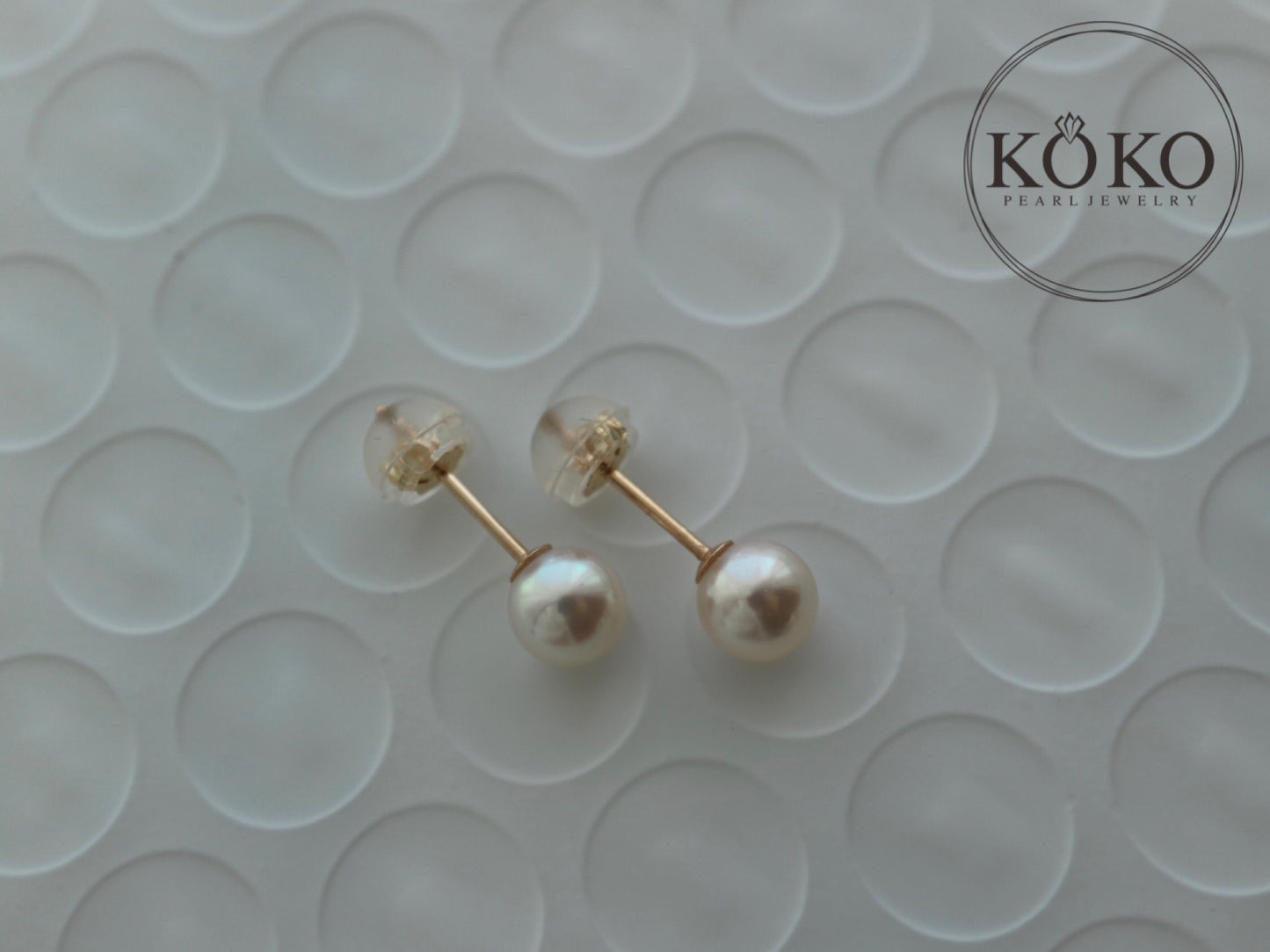 5mm 5.5mm アコヤ真珠スタッドピアス 18K イエローゴールド