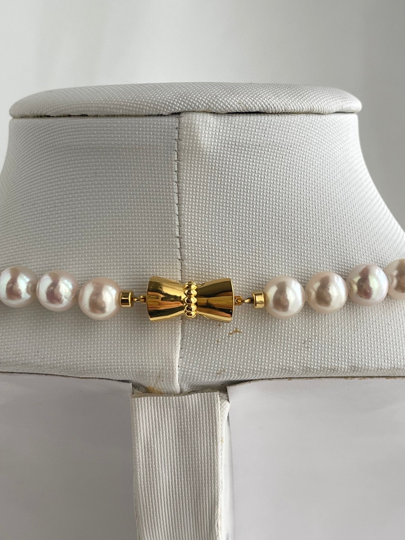 Only One in Stock | Rare Peach - Pink Tone 7.5mm Akoya Pearl Strand Necklace - KOKOPEARLJEWELRY - 7