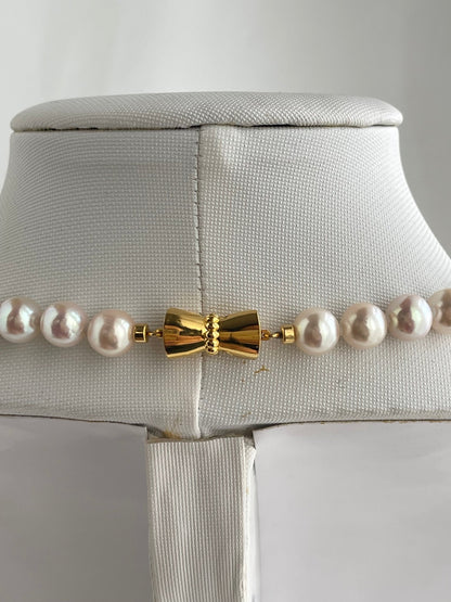 Only One in Stock | Rare Peach - Pink Tone 7.5mm Akoya Pearl Strand Necklace - KOKOPEARLJEWELRY - 7