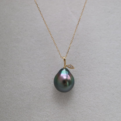 Tahitian Pearl Little Pear Pendant Necklace K18 Yellow Gold