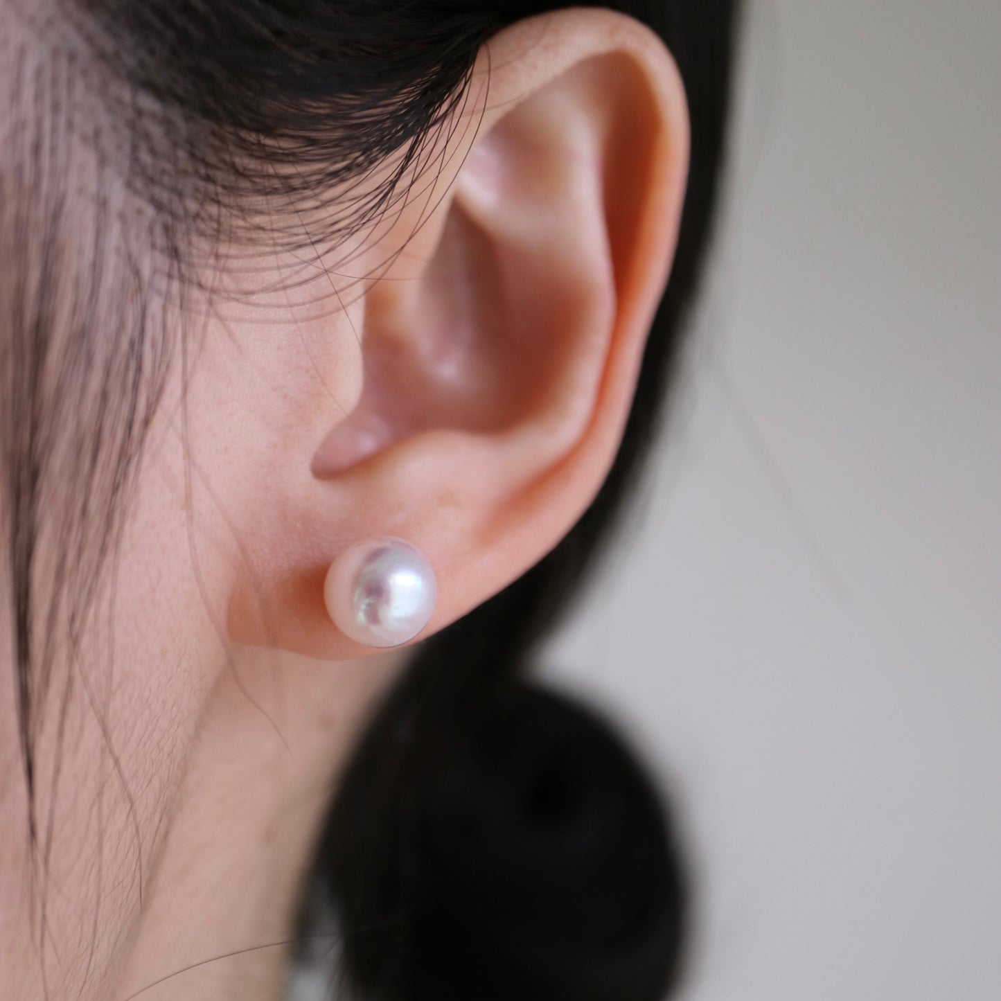 Clip Earrings Available | Sakura Pink 8.5mm Akoya Pearl Stud Earrings K18YG