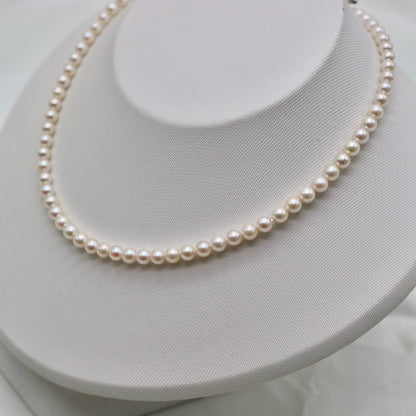 Only One Available | 37cm 4.5mm Creamy White Akoya Pearl Strand Necklace - KOKO PEARL JEWELRY - 4