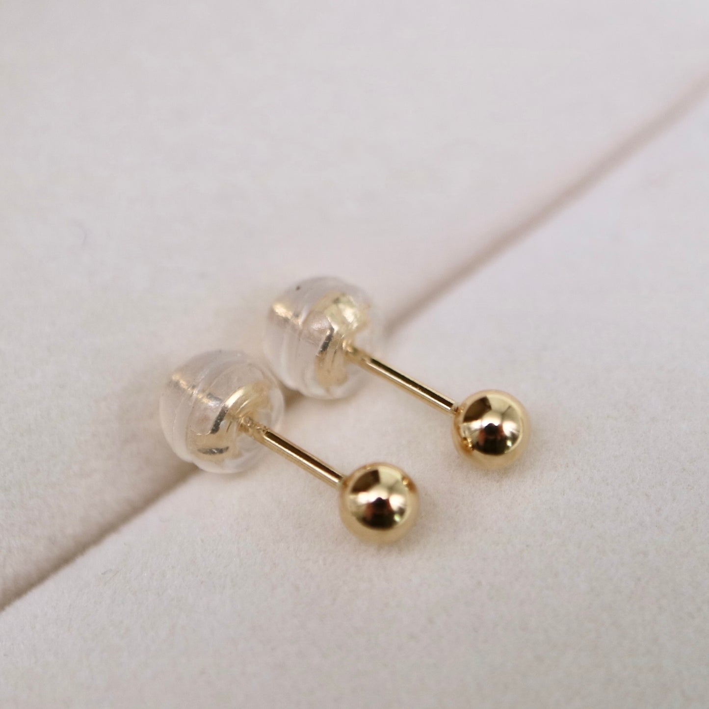 K18YG 3.0mm Small Ball Stud Earrings