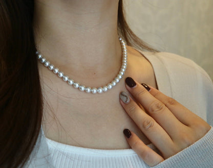 Natural Silver Blue 6.5mm Akoya Pearl Strand Necklace with Certificate by PSL - KOKOPEARLJEWELRY - 3
