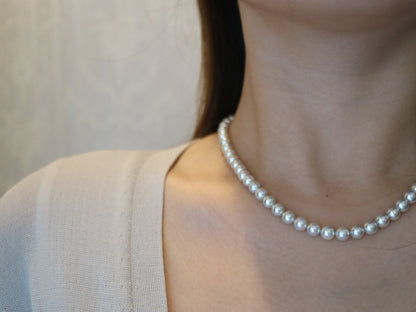 Natural Silver Blue 6.5mm Akoya Pearl Strand Necklace with Certificate by PSL - KOKOPEARLJEWELRY - 4