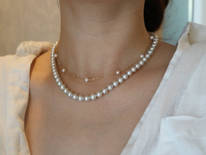 Natural Silver Blue 6.5mm Akoya Pearl Strand Necklace with Certificate by PSL - KOKOPEARLJEWELRY - 5