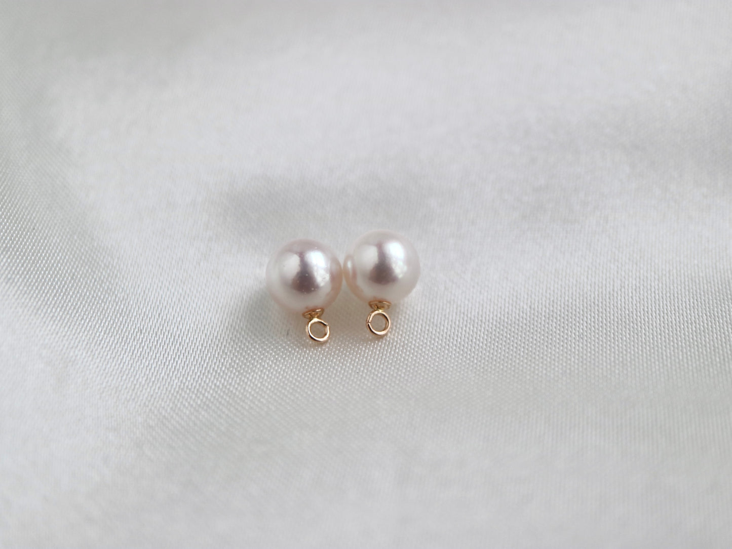2-Way Akoya Pearl Bead Stud Earrings 6.5–7.0mm | 18K Gold