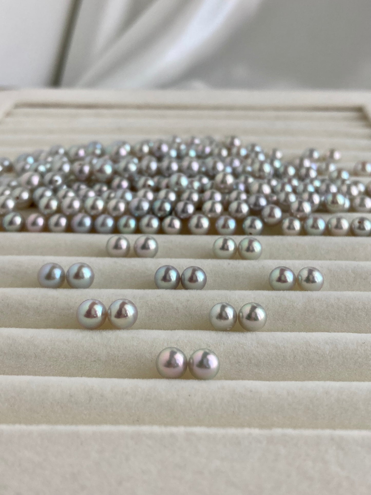 5mm 5.5mm 天然シルバー ブルー アコヤ ペア スタッド ピアス プラチナ pt900