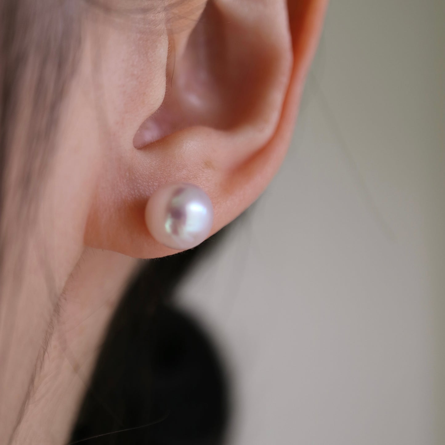 可改為夾式 | Sakura Pink 7mm Akoya 珍珠耳釘 18KYG