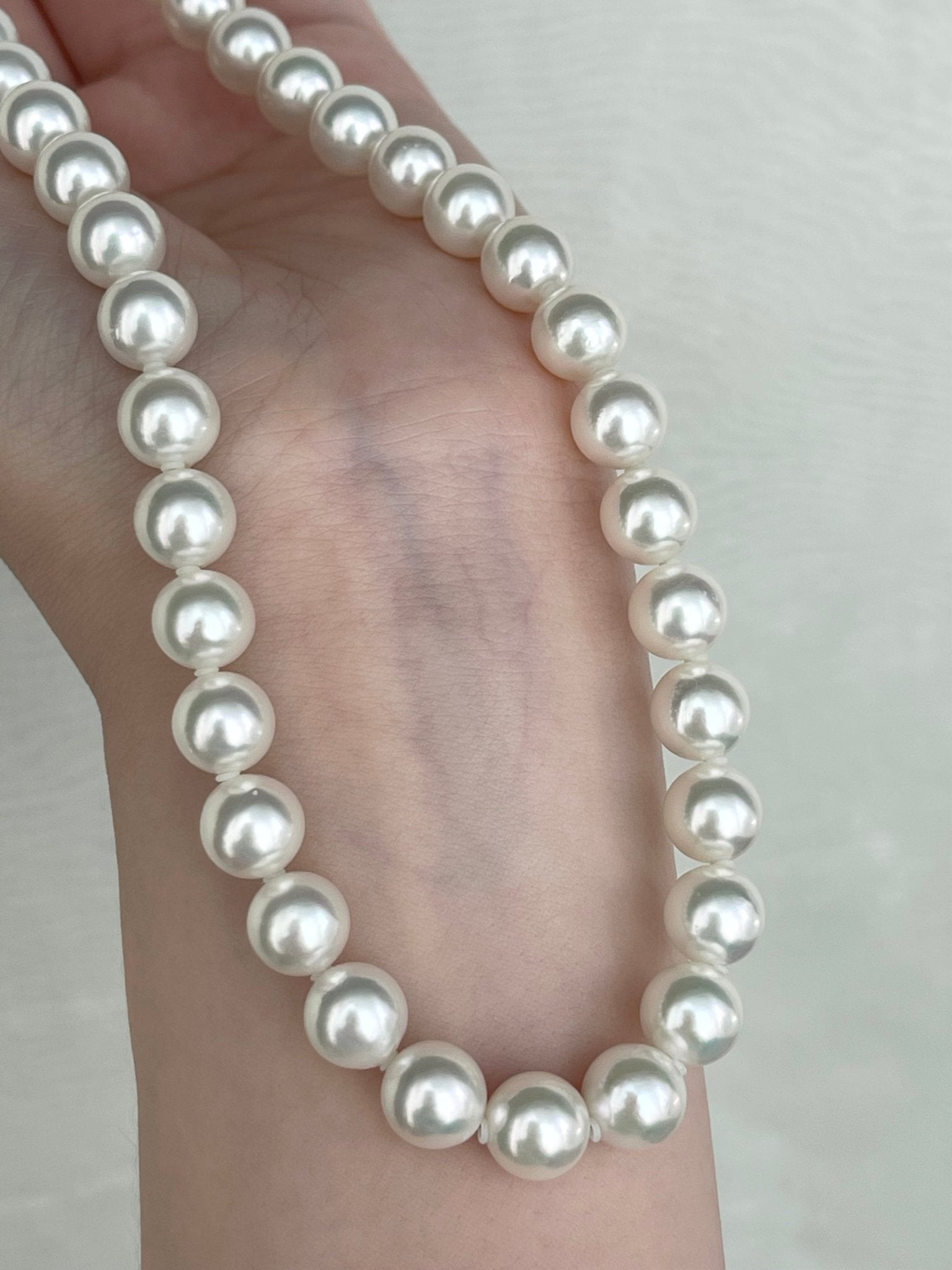 Natural White 8.5mm Akoya Pearl Strand Necklace with Certificate by PSL - KOKOPEARLJEWELRY - 7