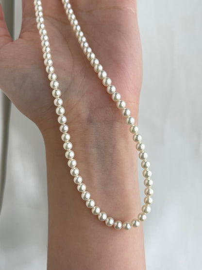 Rare 4mm 4.5mm Light Champagne Golden Akoya Pearl Strand Necklace K18YG