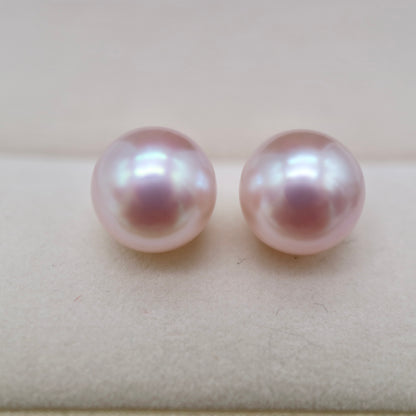 Rare 9mm Sakura Pink Akoya Pearl Stud Earrings K18YG Clip Earrings Available