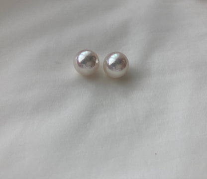 Clip Earrings Available | Rare Large 9mm Akoya Pearl Stud Earrings - KOKOPEARLJEWELRY - 3