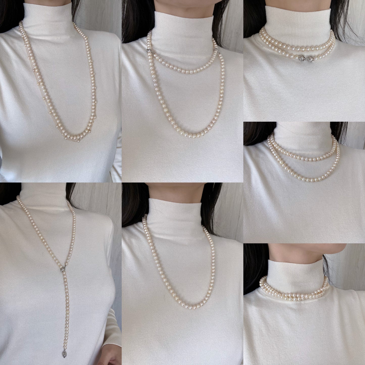 エクストラロング 80cm クリームゴールドアコヤ真珠ストランドネックレス
