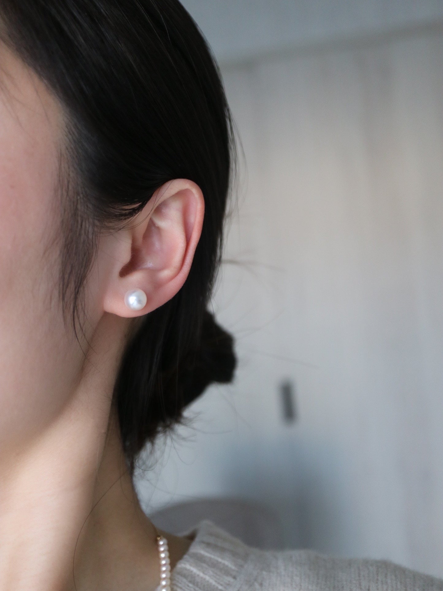 Pierced/Clip-On Type | 8.0mm Akoya Pearl Stud Earrings K18YG
