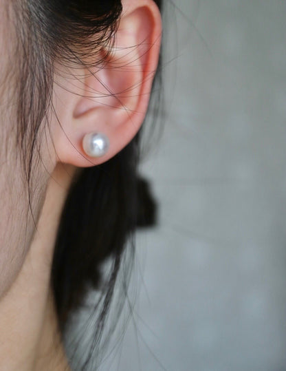 8mm Akoya Pearl Stud Earrings 18K Yellow Gold - KOKOPEARLJEWELRY - 4