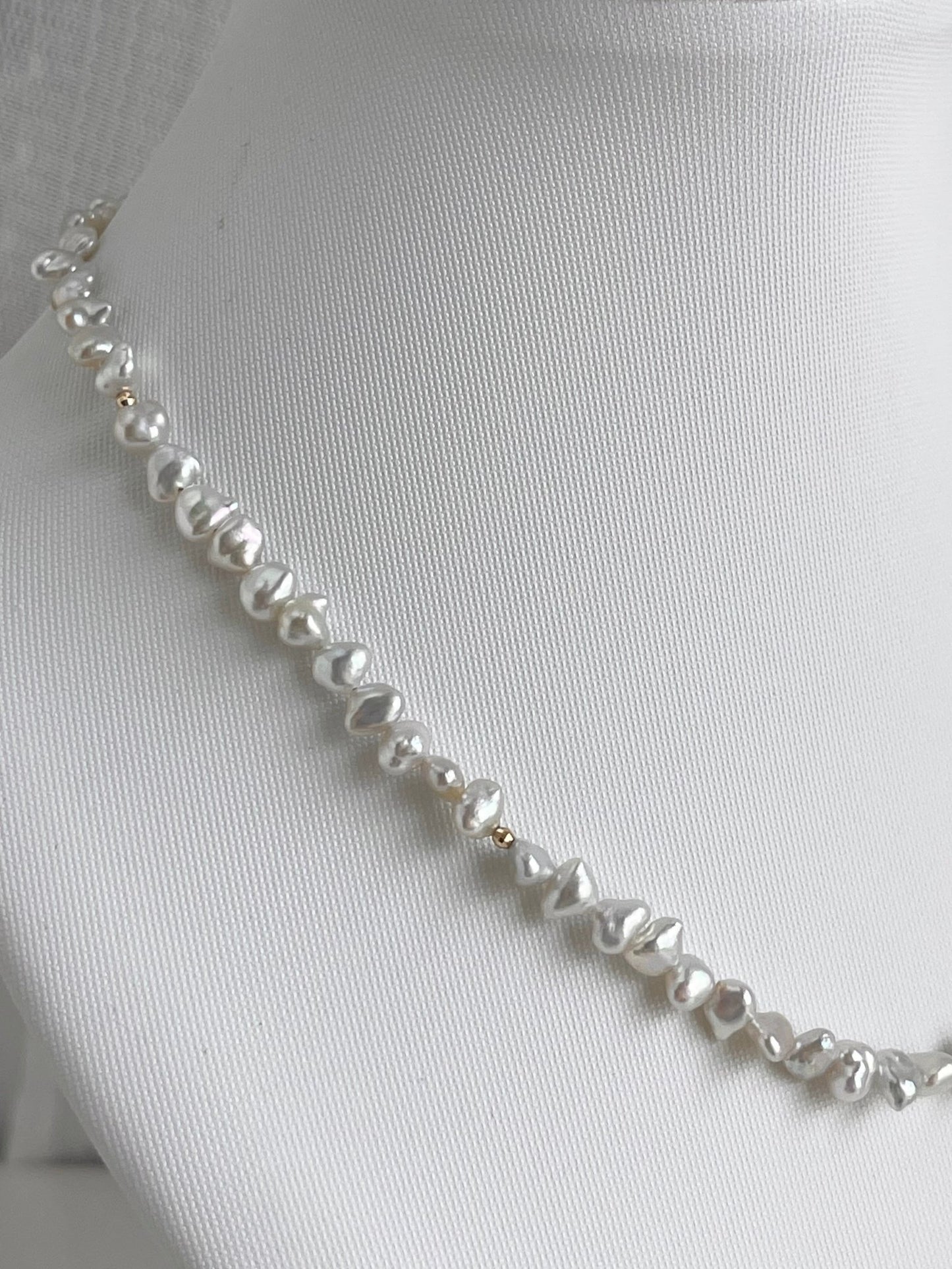 4mm Akoya Keshi Pearl Strand Necklace K18YG - KOKO PEARL JEWELRY - 2