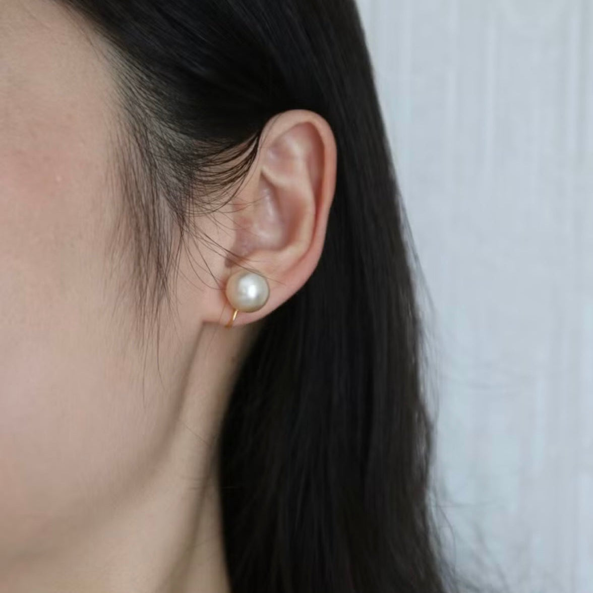 Clip Earrings Available | 11mm Natural Champagne Tone South Sea Pearl Stud Earrings 18KYG/SV - KOKOPEARLJEWELRY - 3