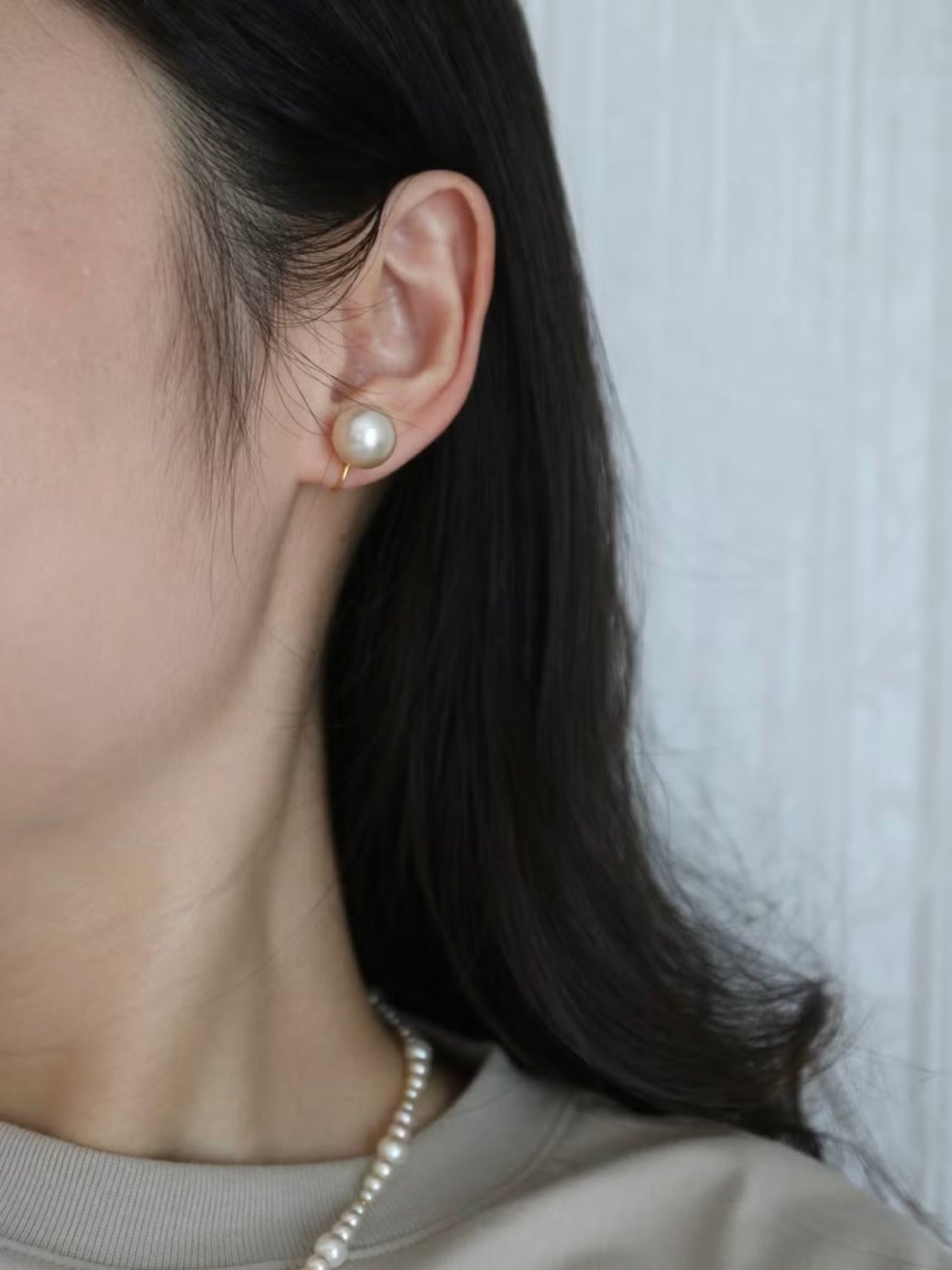 Clip Earrings Available | 11mm Natural Champagne Tone South Sea Pearl Stud Earrings 18KYG/SV - KOKOPEARLJEWELRY - 3