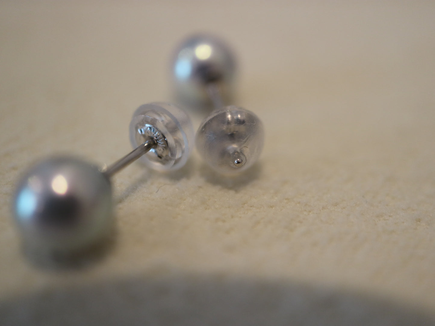 5mm 5.5mm 天然シルバー ブルー アコヤ ペア スタッド ピアス プラチナ pt900