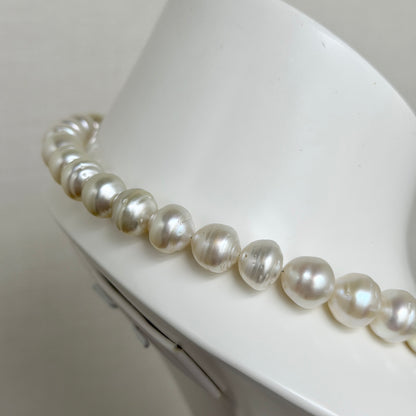 10.0-11.9mm Circle Baroque White South Sea Pearl Beaded Necklace