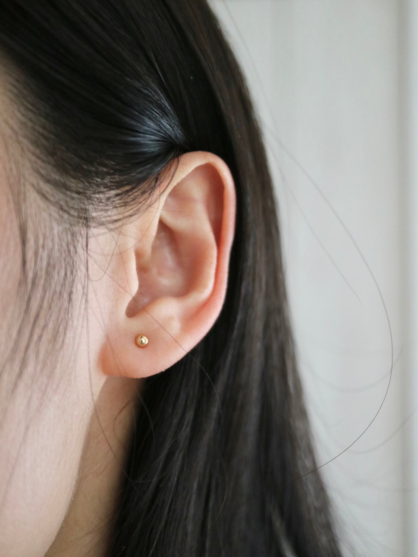 2Way 着用 6.5mm アコヤ真珠 18K ゴールドビーズ スタッドピアス