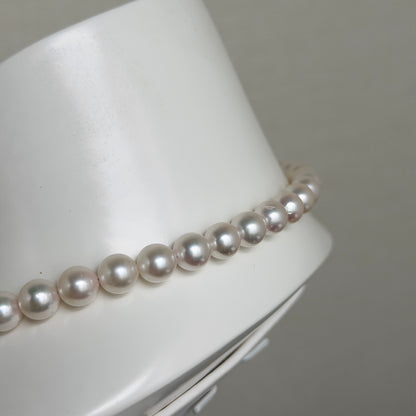 White Tone 7.5mm Akoya Pearl Beaded Necklace