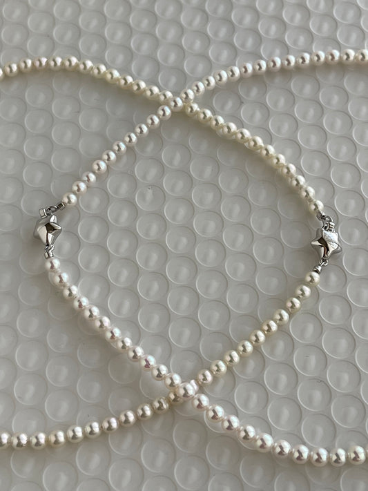 Limited Stock | Mirror Like Luster 4.5mm Semi Round Akoya Pearl Strand Necklace