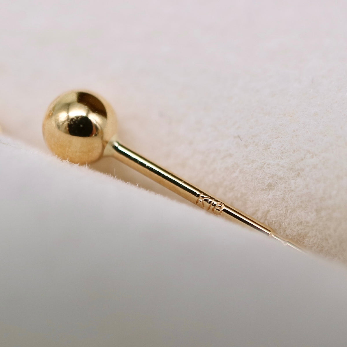 K18YG 3.0mm Small Ball Stud Earrings