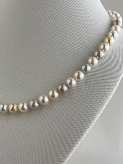Rainbow Color 7.5mm Akoya Pearl Strand Necklace - KOKOPEARLJEWELRY - 10