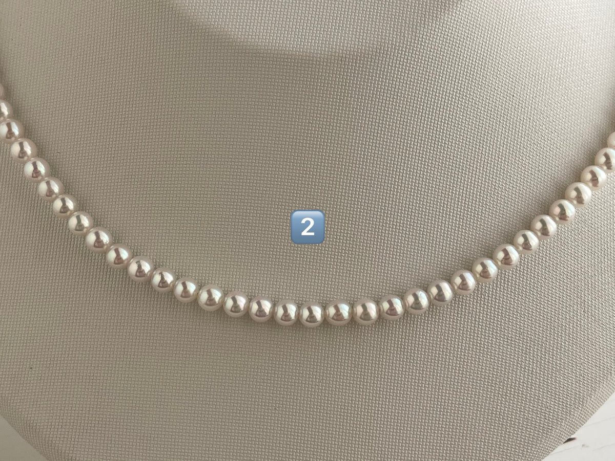 Limited Stock | Mirror Like Luster 4.5mm Semi Round Akoya Pearl Strand Necklace - KOKOPEARLJEWELRY - 12