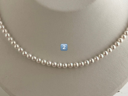 Limited Stock | Mirror Like Luster 4.5mm Semi Round Akoya Pearl Strand Necklace