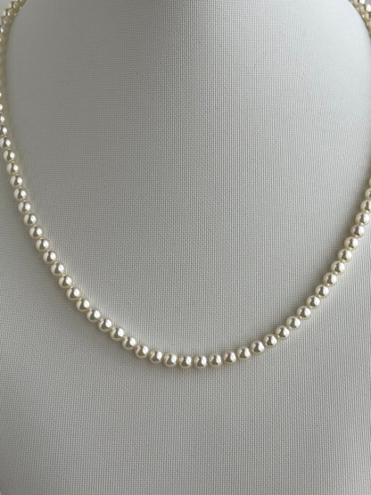 Rare 4mm 4.5mm Light Champagne Golden Akoya Pearl Strand Necklace K18YG