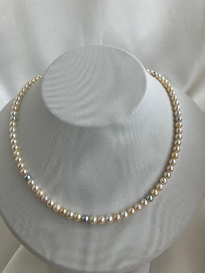 Rainbow Color 4.5mm Akoya Pearl Strand Necklace - KOKOPEARLJEWELRY - 2