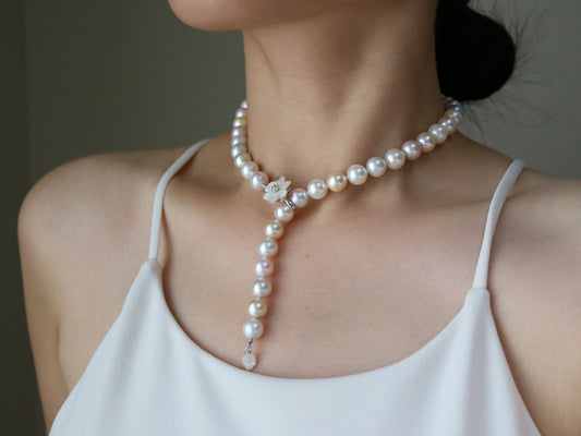 Ultra Rare 9.5 - 10mm Rainbow Color Akoya Pearl Strand Necklace - KOKO PEARL JEWELRY - 1