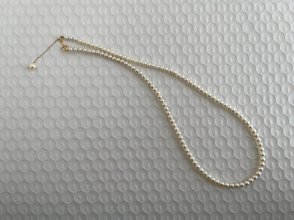 Rare Sized 3.5mm Cream Golden Tone Akoya Pearl Strand Necklace - KOKOPEARLJEWELRY - 2