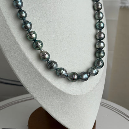 10.0-11.5mm Natural Circle Baroque Tahitian Pearl Beaded Necklace