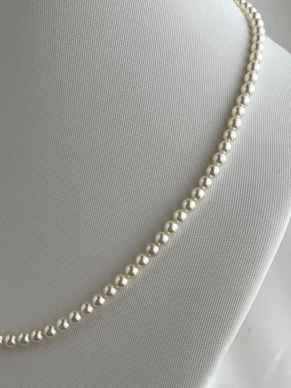 Rare 4mm 4.5mm Light Champagne Golden Akoya Pearl Strand Necklace K18YG