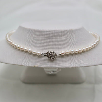 Only One Available | 37cm 4.5mm Creamy White Akoya Pearl Strand Necklace - KOKO PEARL JEWELRY - 3