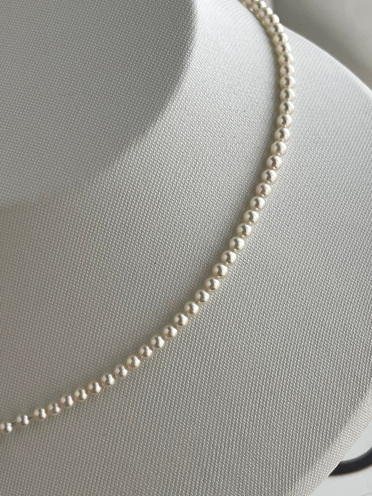 Top Class Rare Size 3mm Akoya Pearl Strand Necklace with Aurora Rose Certificate by PSL - KOKOPEARLJEWELRY - 5