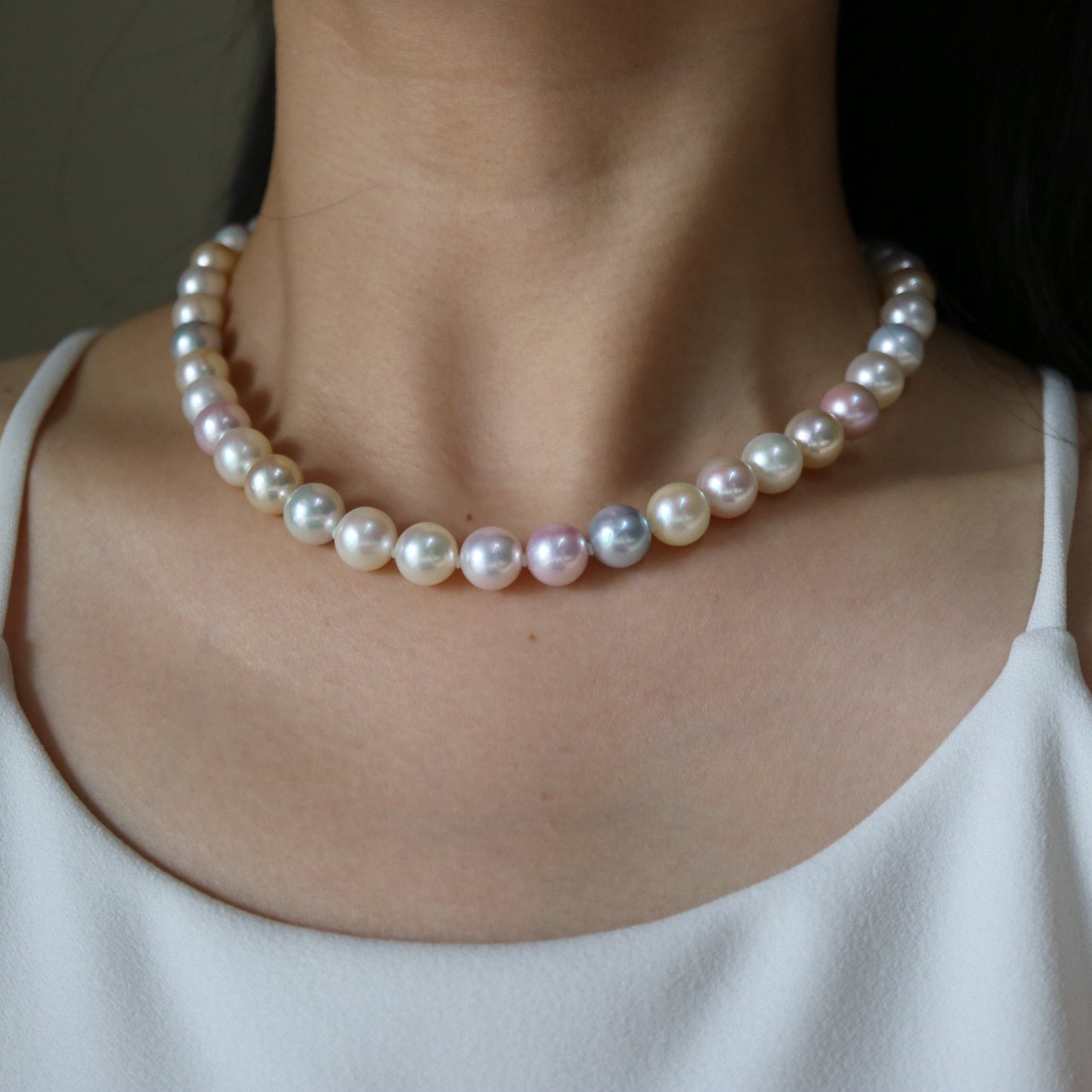 超希少 9.5 - 10mm レインボーカラーのアコヤ真珠連ネックレス - KOKO PEARL JEWELRY - 3