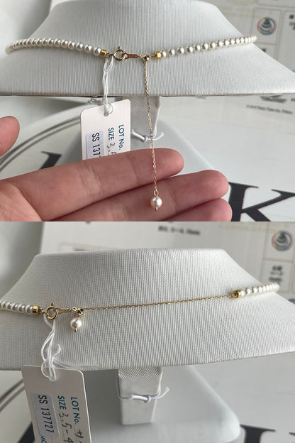 Top Class 3.5mm Akoya Pearl Strand Necklace with Aurora Sairin Certificate by PSL - KOKOPEARLJEWELRY - 5